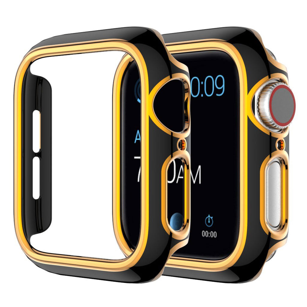 Glänzend Farbe Schmuck Hülle für Apple Watch Series 3 / 2 / 1 42mm - Schwarz / Roségold