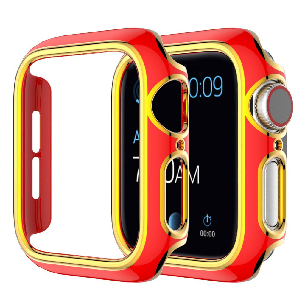 Glänzend Farbe Schmuck Hülle für Apple Watch Series 3 / 2 / 1 38mm - Rot / Gold