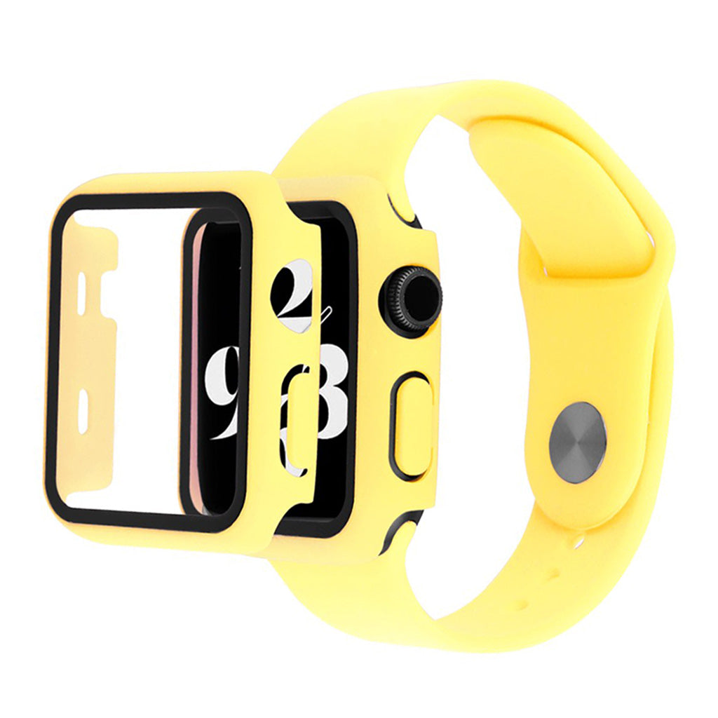 Apple Watch Series 6 / 5 40mm Hülle mit Gehärtetes Glas + Uhrenarmband - Gelb