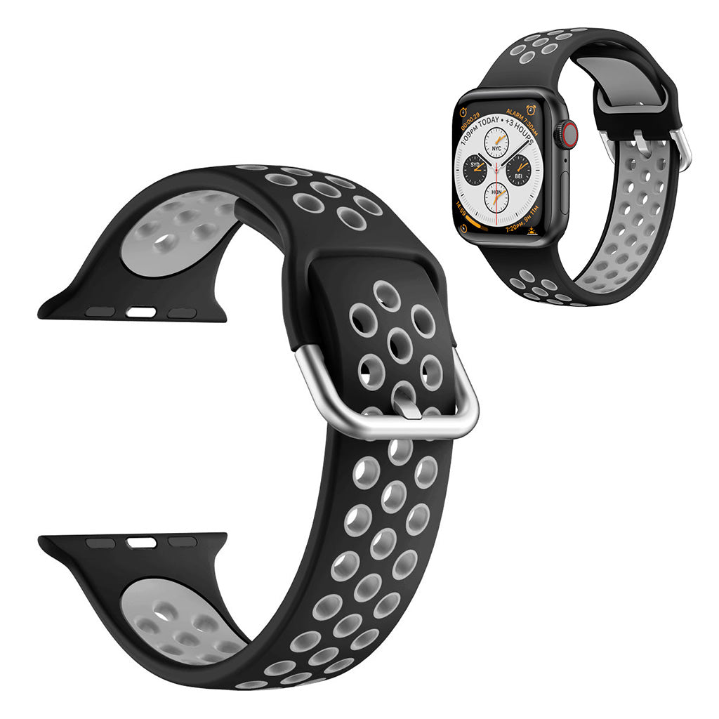 Zweifarbig Silikon Uhrenarmband für Apple Watch Series 6 / 5 40mm - Schwarz / Grau