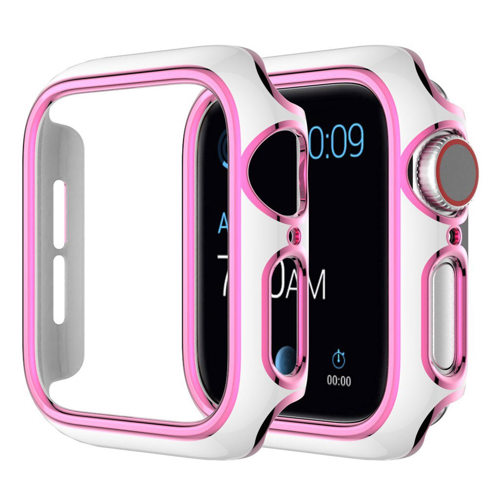 Apple Watch Series 6 / 5 40mm Farbe Schmuck Hülle - Weiß / Rosa