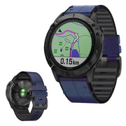 22mm Leder Uhrenarmband For Garmin Watch Geräte - Blau